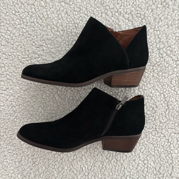 LUCKY BRAND Black Suede Ankle Boots. Size 9 1/2 Worn Once. No Box Excellent Cond - Picture 8 of 13